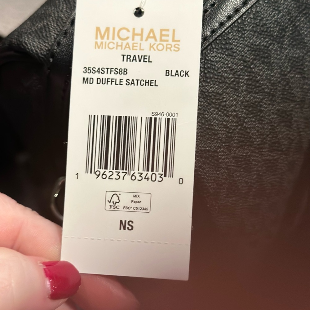 New Michael Kors Black/Gray Jet Set Travel Satchel Bag - Picture 8 of 8